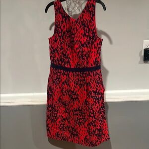 Chic Red and Black Animal Print Dress